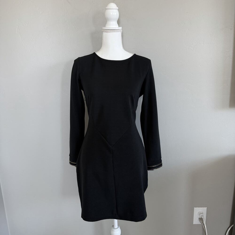 Y2K Kardashian Kollection Women’s Black Bodycon Long Sleeve Dress Size L Mini